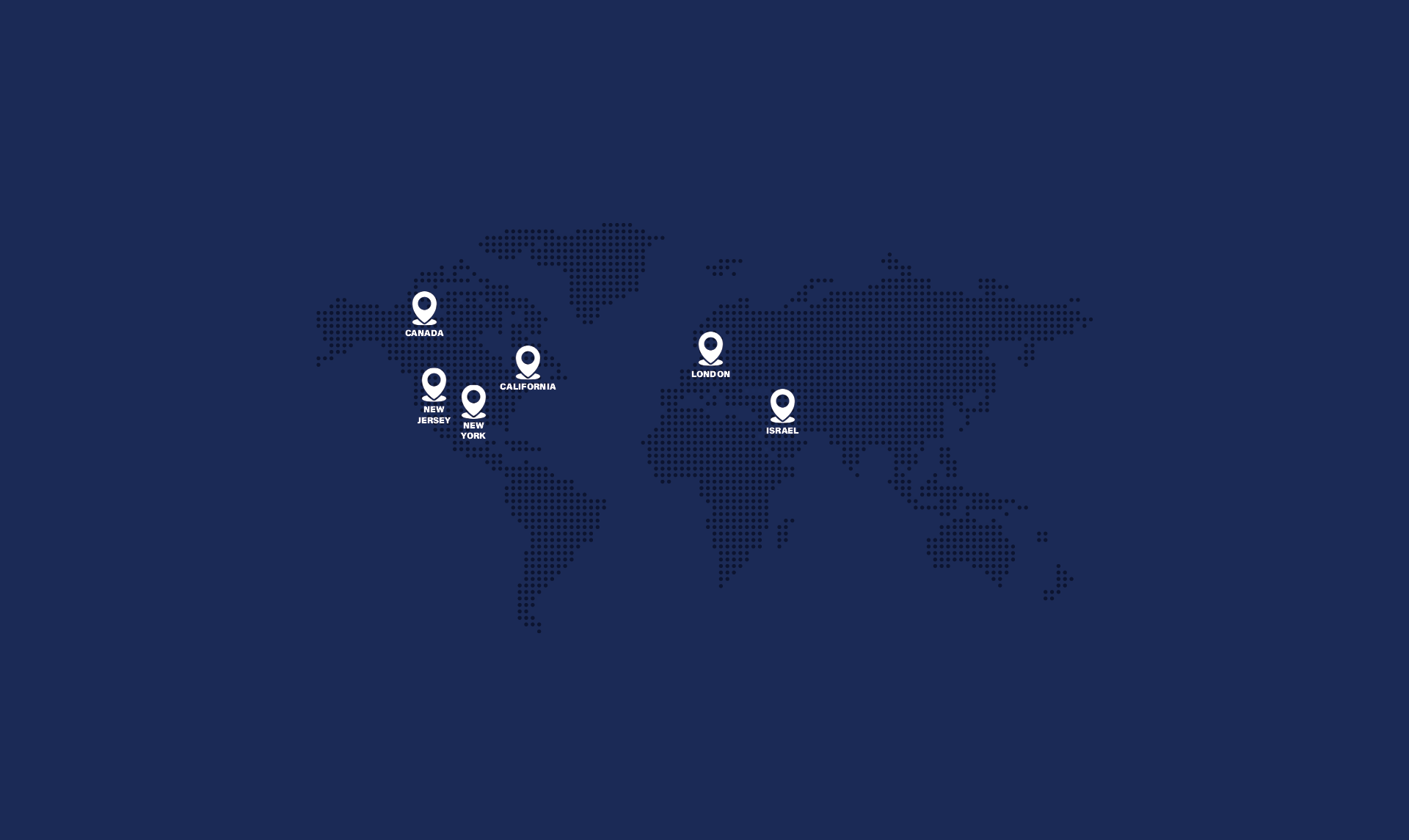Map showing clients across the world